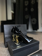 Salto YSL SCARPIN OPYUM EM COURO ENVERNIZADO