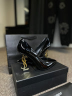 Salto YSL SCARPIN OPYUM EM COURO ENVERNIZADO